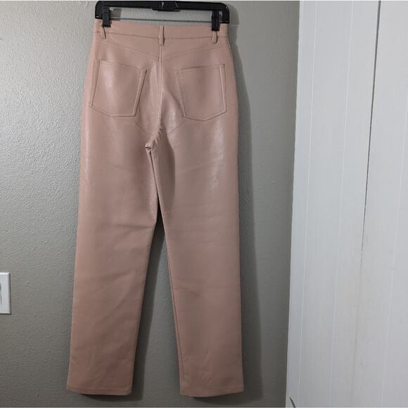 Aritzia Wilfred Pink High Rise Vegan Leather Melina Pant - Picture 4 of 5